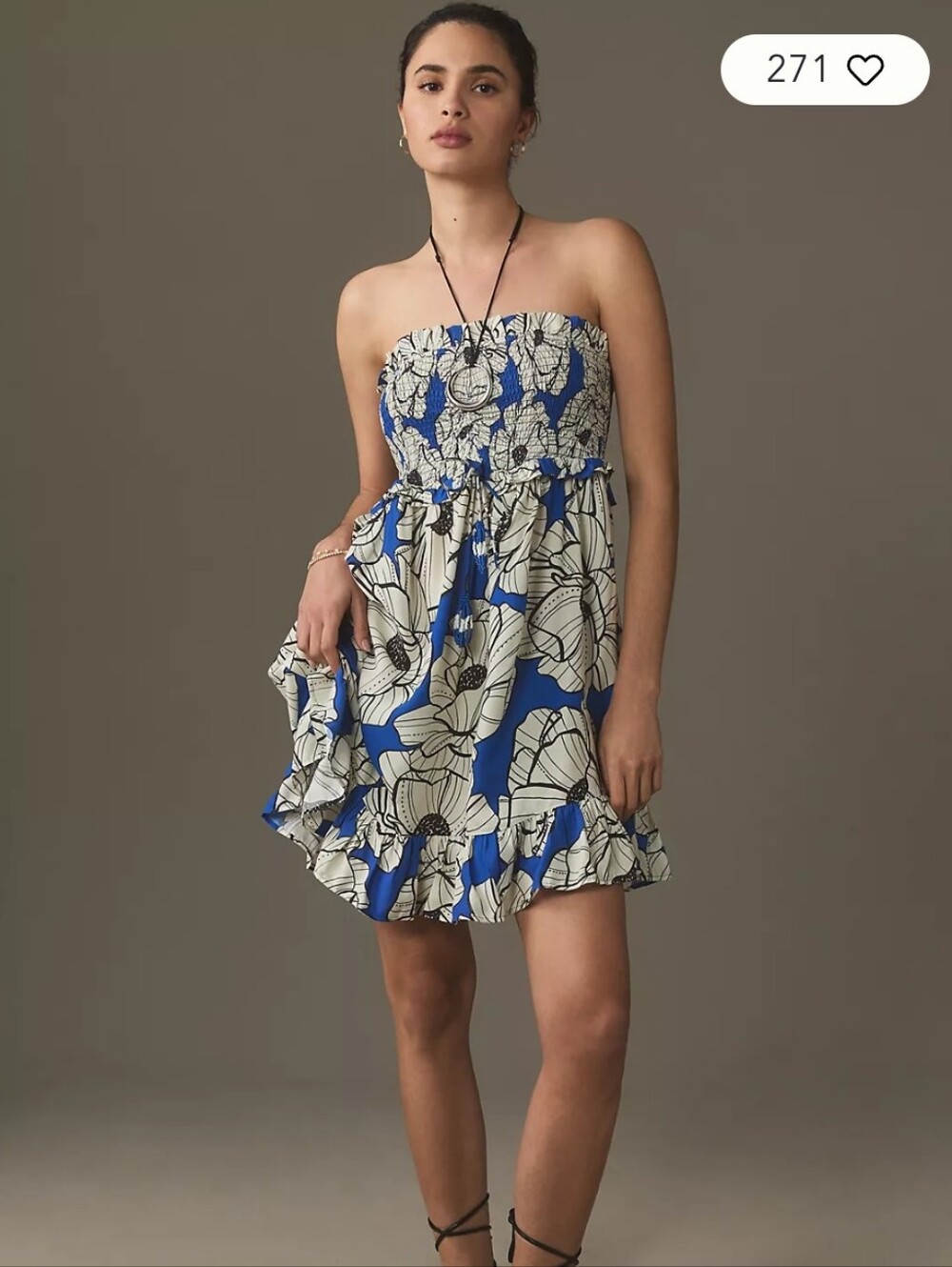 Women's Small Farm Rio x Anthropologie Strapless Smocked Ruffle Mini Dress